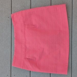 J.Crew Pleated Textured Coral Midi Skirt